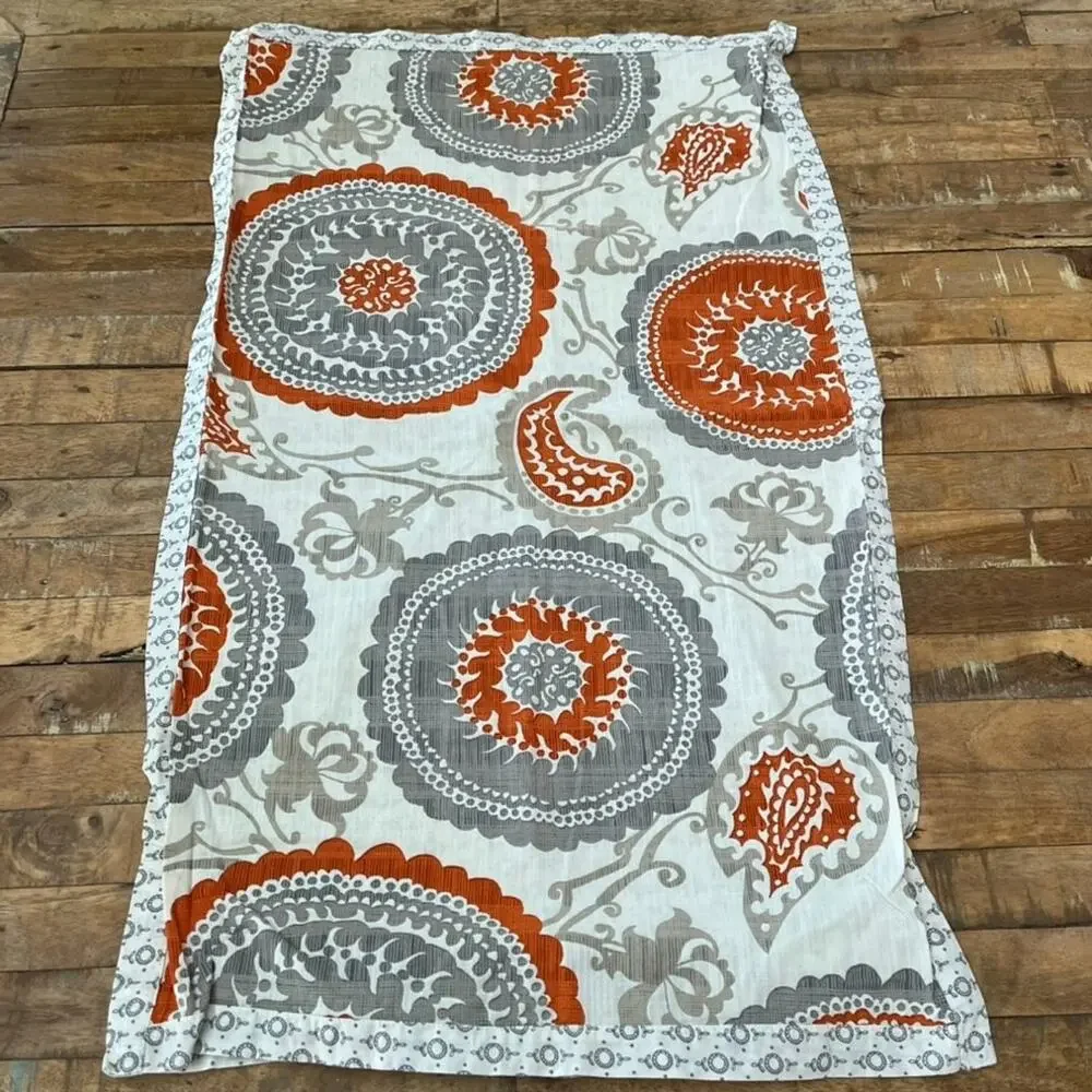 Threshold Cotton Pillow sham King Size Orange Gray Medallion Paisley